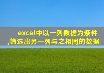excel中以一列数据为条件,筛选出另一列与之相同的数据