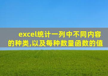 excel统计一列中不同内容的种类,以及每种数量函数的值