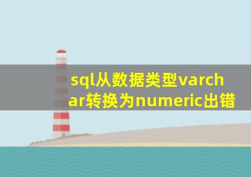 sql从数据类型varchar转换为numeric出错