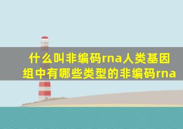 什么叫非编码rna人类基因组中有哪些类型的非编码rna