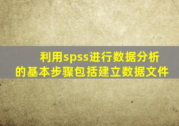 利用spss进行数据分析的基本步骤包括建立数据文件