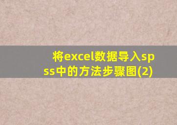 将excel数据导入spss中的方法步骤图(2)