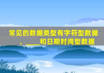常见的数据类型有字符型数据、____和日期时间型数据