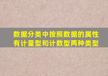 数据分类中按照数据的属性有计量型和计数型两种类型