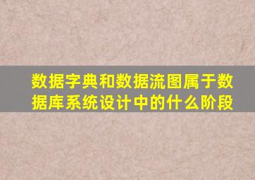 数据字典和数据流图属于数据库系统设计中的什么阶段