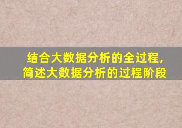 结合大数据分析的全过程,简述大数据分析的过程阶段